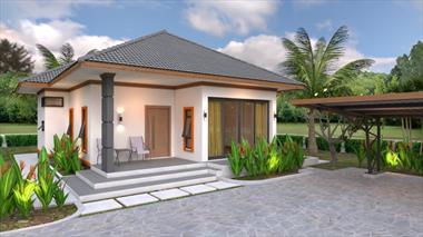 Mẫu Nhà Cấp 4 Mái Thái 2 Phòng Ngủ Trông Như Ý Muốn Xây Dựng