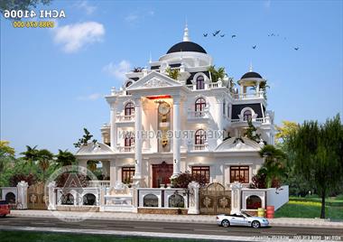 Mẫu biệt thự tân cổ điển 4 tầng đẹp và sang trọng - ACHI 41006