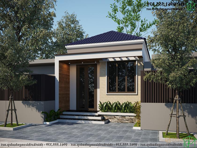 Mẫu nhà cấp 4 mái thái 4,5x18m NDNC4170 kiểu Nhật