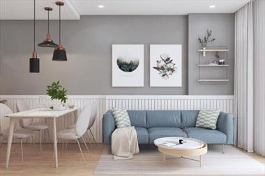 Thiết kế căn hộ 2 phòng ngủ nhẹ nhàng với tông màu phấn