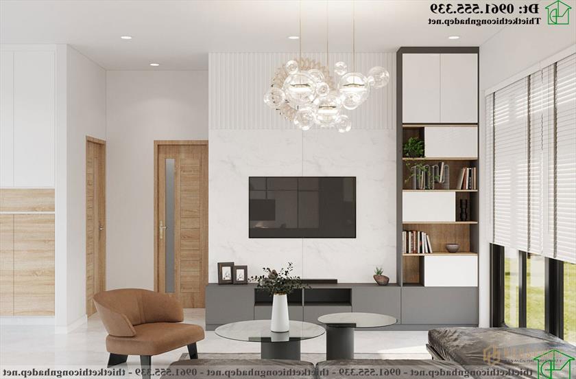 Kệ tivi đẹp phòng khách nhà cấp 4 NDNC4171