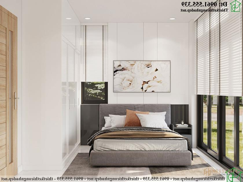 Thiết kế nội thất phòng ngủ bố mẹ mẫu nhà cấp 4 đẹp NDNC4171