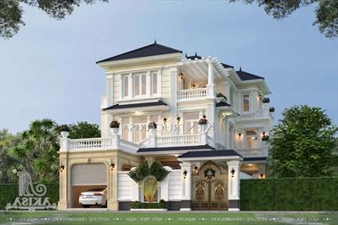 Mẫu biệt thự tân cổ điển 3 tầng mặt tiền 12m (TGDĐ: Anh Hiền - Ninh Bình) BT32580