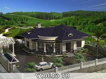 Mặt bằng biệt thự 1 tầng 3 phòng ngủ BT613077