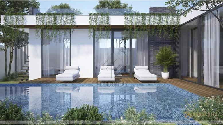 Không gian mở kiến trúc biệt thự sang trọng hiện đại kiểu mỹ