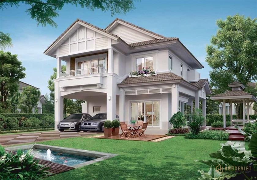Biệt thự vườn mái thái xanh sang trọng kiểu Nhật