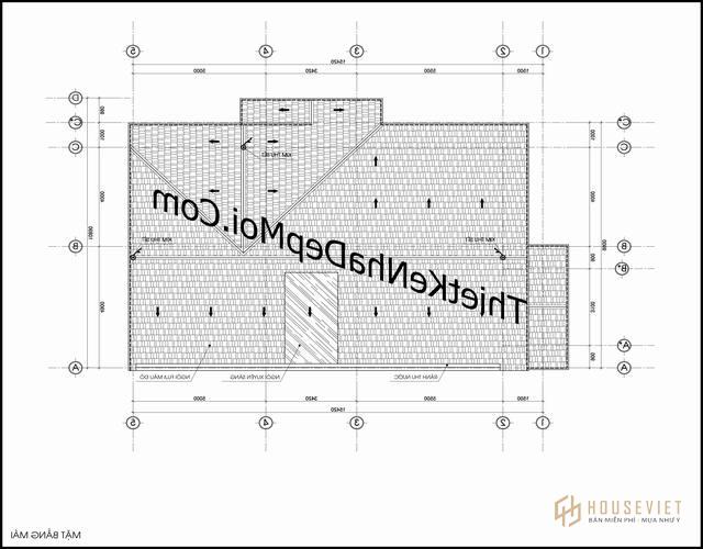 Bản vẽ mái nhà 2 tầng ở quê