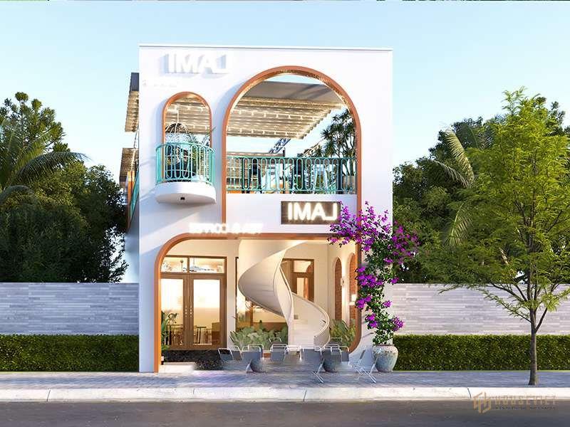 Mẫu thiết kế quán cafe 2 tầng đẹp nổi bật