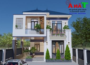 Mẫu thiết kế nhà 2 tầng mái thái hiện đại kiểu Nhật đẹp lạ mắt tại Hậu Lộc - Thanh Hóa, Ms: CC125