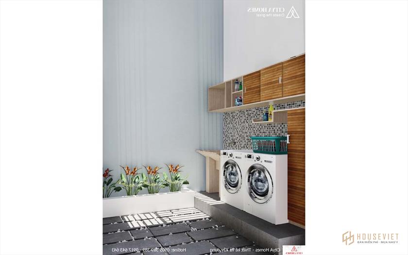 Góc giặt là ở sân sau