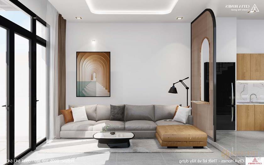 Phòng khách nhỏ gọn với bộ ghế sofa hiện đại