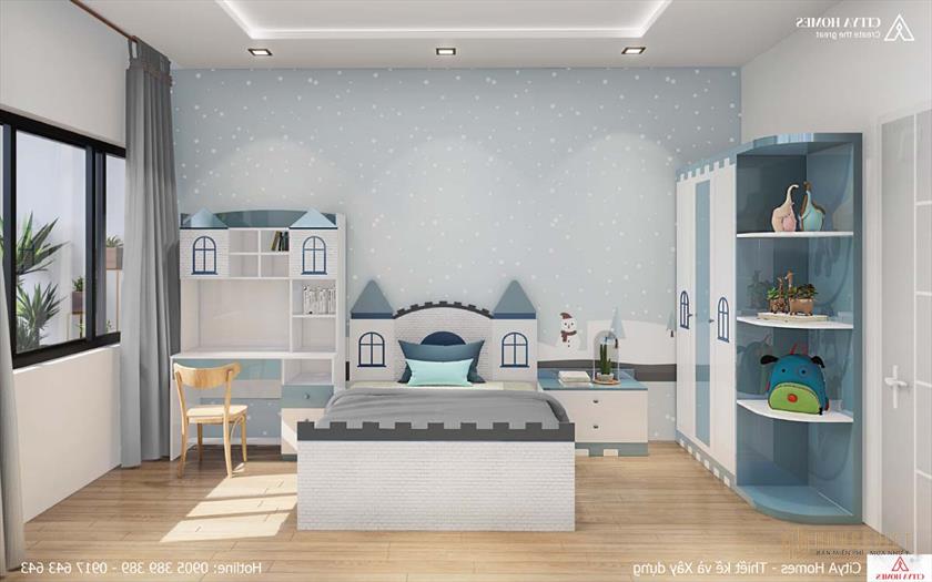 Phòng ngủ của bé êm ái, có thể tạo sân chơi độc đáo