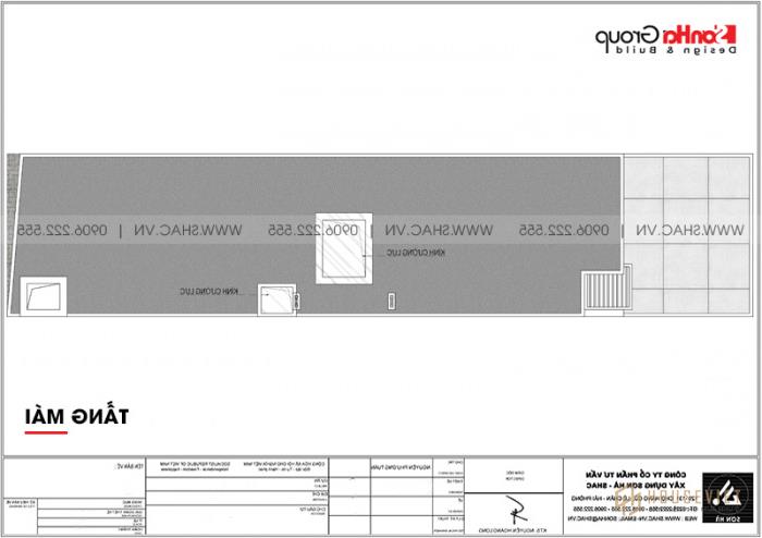 Mẫu thiết kế nhà ống 3 tầng hiện đại 5x15m đẹp tại Hải Phòng - SH NOD 0203 37 Mặt bằng nhà ống hiện đại mái thái 3 tầng 3 phòng ngủ 5x15m