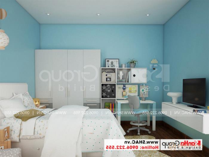 Mẫu thiết kế nhà ống 3 tầng hiện đại 5x15m đẹp tại Hải Phòng - SH NOD 0203 41 Không gian phòng ngủ đẹp hiện đại dù được trang trí đơn giản nhưng vẫn đẹp mắt