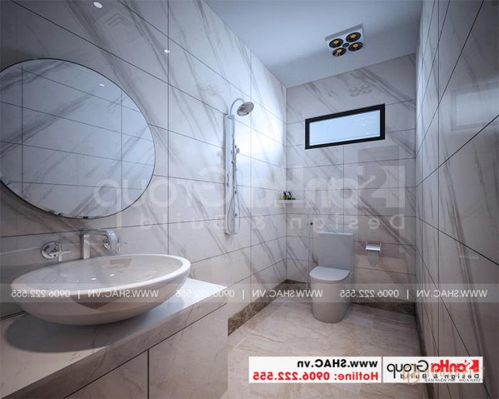 Mẫu thiết kế nhà ống 3 tầng hiện đại 5x15m đẹp tại Hải Phòng - SH NOD 0203 45 Còn đây là mẫu thiết kế phòng tắm và vệ sinh 75m2 hiện đại
