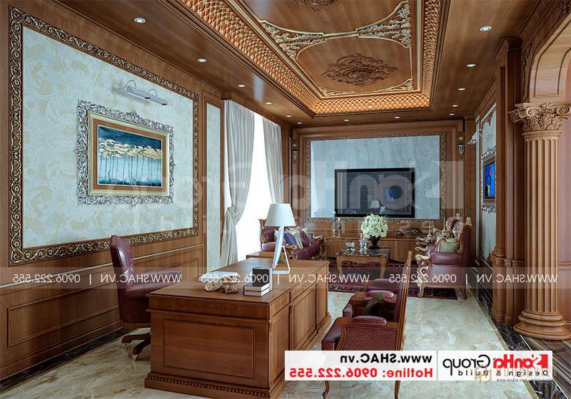 Mẫu biệt thự tân cổ điển 3 tầng 15m x 20m kết hợp kinh doanh tại Hải Phòng - SH BTP 0149 12 Bố cục đẹp và hợp phong thủy là những yêu cầu khi thiết kế nội thất phòng làm việc