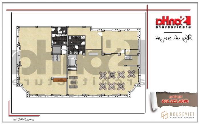 Mẫu thiết kế khách sạn cổ điển đẹp tiêu chuẩn 4 sao tại Quảng Ninh - SH KS 0042 19 3 tầng chức năng Tầng 1 khách sạn boutique sang trọng sh ks 0042