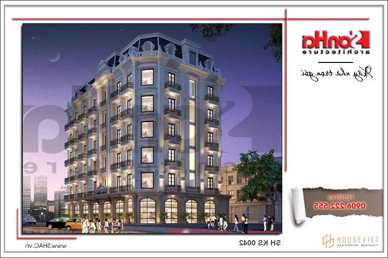 Mẫu thiết kế khách sạn cổ điển đẹp tiêu chuẩn 4 sao tại Quảng Ninh - SH KS 0042