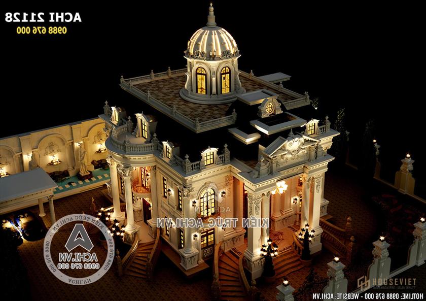 Mẫu thiết kế biệt thự 2 tầng tân cổ điển sang trọng Mẫu thiết kế biệt thự 2 tầng tân cổ điển sang trọng