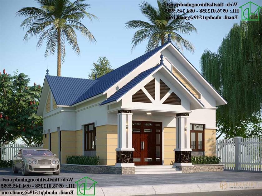 Phối cảnh 3D mẫu nhà 3 phòng ngủ NDNC4121