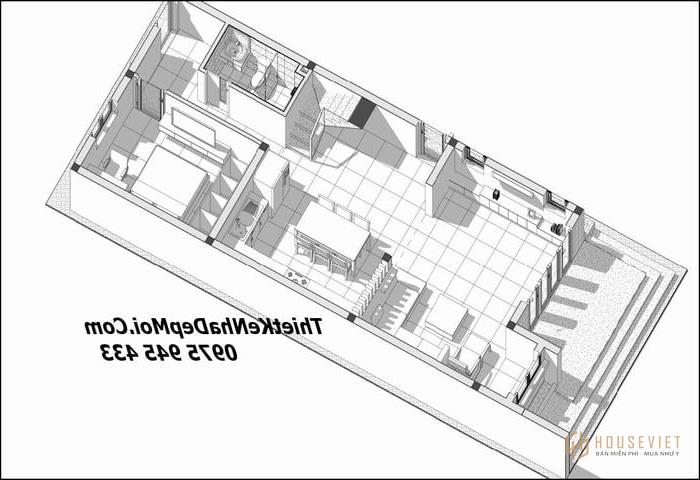Maison modèle intérieure 6x16m avec mezzanine
