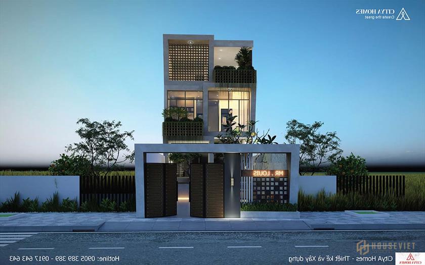 Mặt tiền kiểu mới với sự xuất hiện của cây cối và hình khối kiến trúc