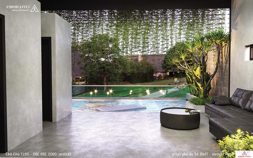 Những cây treo phía trên hồ bơi tạo nên một cảnh quan tuyệt đẹp