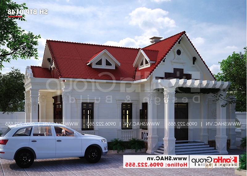 Biệt thự tân cổ điển mái thái 1 tầng 130m2 mặt tiền 10m - SH BTP 0148 2 Biệt thự 1 tầng đẹp kiến trúc tân cổ điển diện tích 130m2 tại Hải Phòng