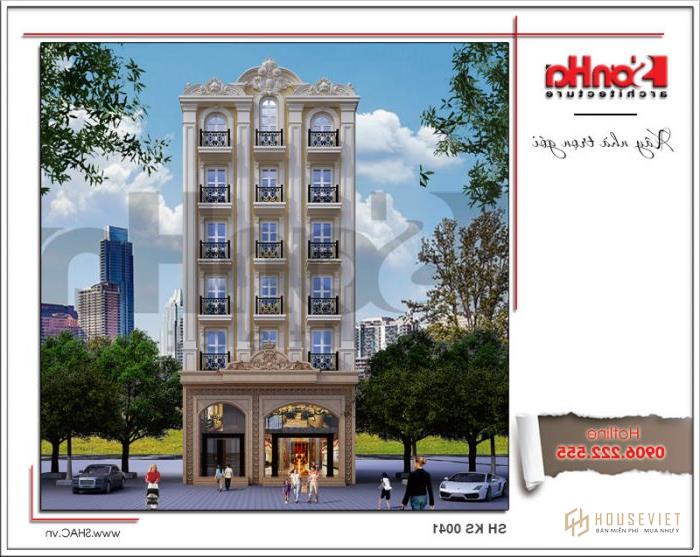 Mẫu khách sạn 3 sao 7 tầng cổ điển tại Hưng Yên - SH KS 0041 16 Mẫu thiết kế khách sạn 3 sao 7 tầng cổ điển tại Hưng Yên sh ks 0041