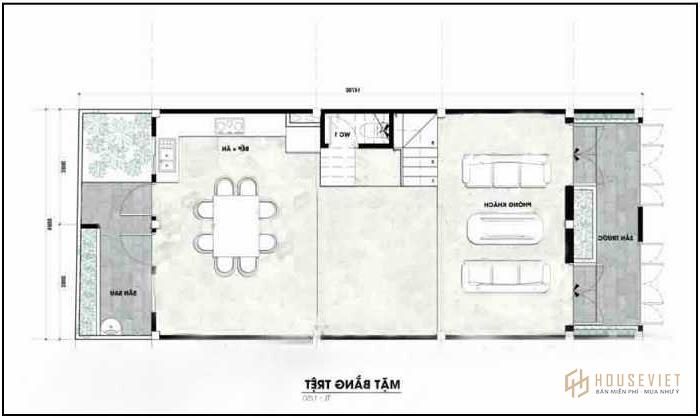 Mẫu nhà 2 tầng 1 tum 6x17m