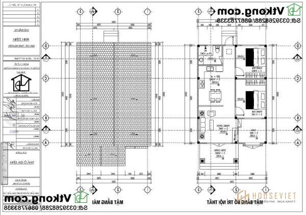 mặt bằng nội thất nhà cấp 4 NC455