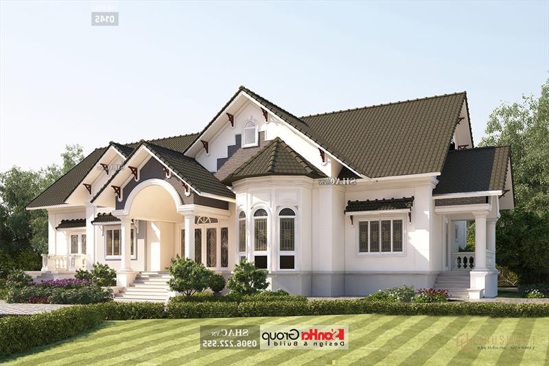 Biệt thự mái thái 1 tầng tân cổ điển diện tích 360m2 - SH BTP 0145