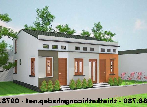 Phối cảnh nhà cấp 4 8x10m.  mái tôn