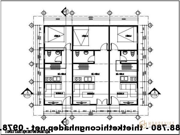 Bản vẽ mặt bằng tầng 1 nhà cấp 4 mái tôn.