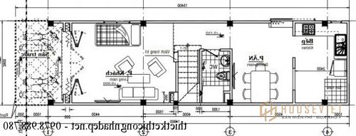 Mặt bằng công năng tầng 1 nhà phố 4 tầng 4x15m