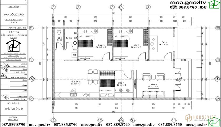 Nhà Cấp 4 Mái Nhật 8x14m Tại Hưng Yên Nc4118