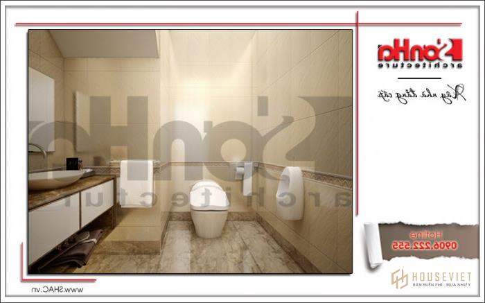 Mẫu nội thất wc tầng 1 nhà ống Pháp 6 tầng SH NOP 0118