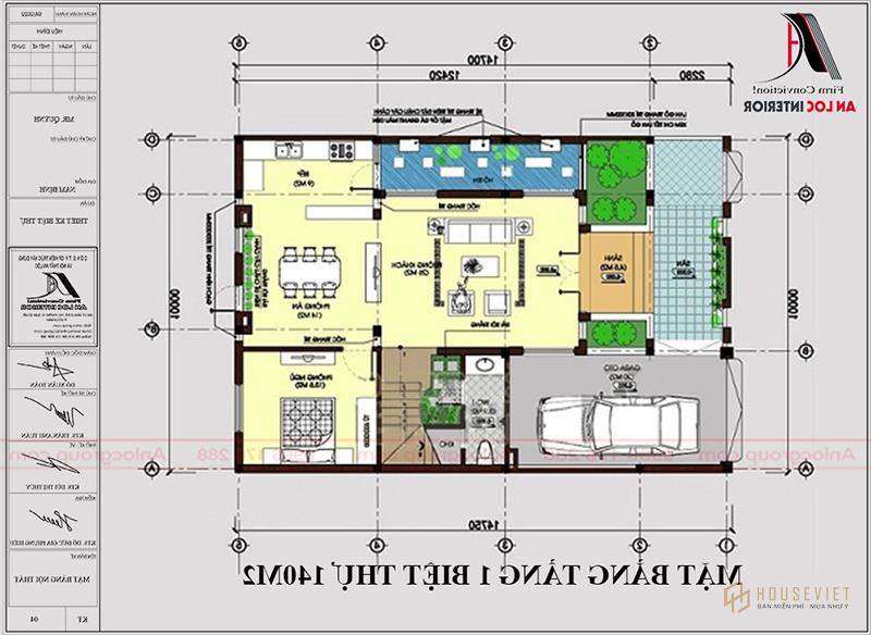 Thiết kế biệt thự hiện đại 140m2