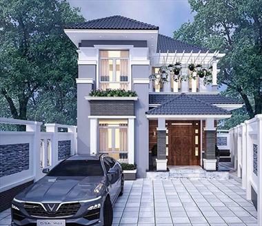 Mẫu nhà 2 tầng mặt tiền 8m từ cổ điển đến hiện đại