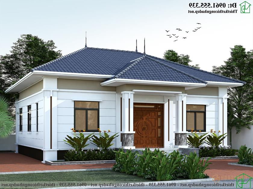 Mẫu thiết kế nhà cấp 4 mái thái 11x11m ở Đông Hưng NDNC4172