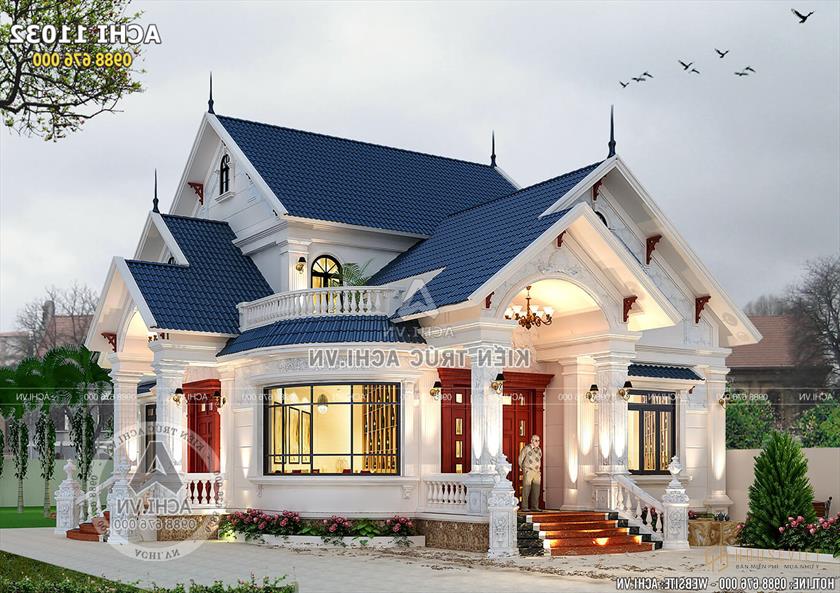 Mẫu thiết kế biệt thự 1 tầng có gác lửng đẹp  Mẫu thiết kế biệt thự 1 tầng có gác lửng đẹp