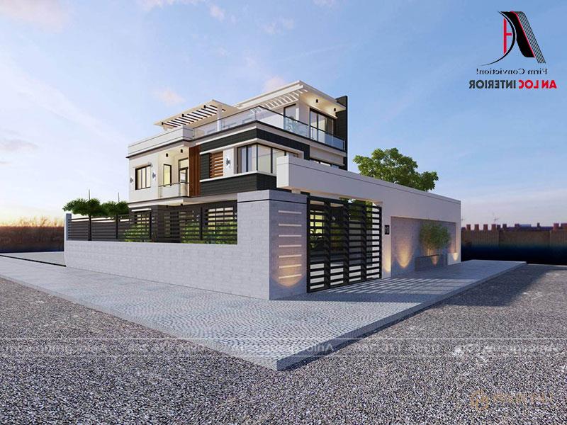 Vẻ đẹp tinh tế và sang trọng nhìn từ xa của ngôi biệt thự