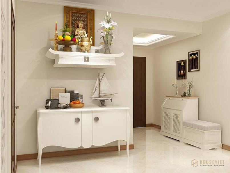 Thiết kế bàn thờ trong phòng khách hiện đại và sang trọng
