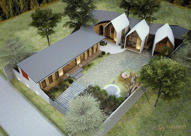 Mẫu biệt thự mini có sân vườn