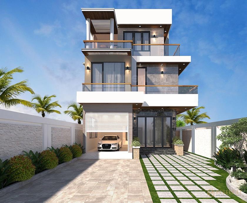 Mẫu biệt thự mini có sân vườn