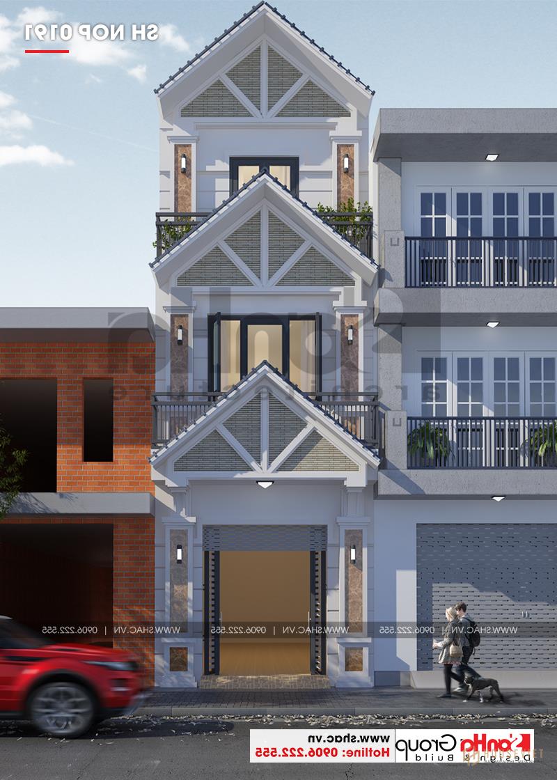 Mẫu thiết kế nhà tân cổ điển 3 tầng đẹp tại Hải Phòng 