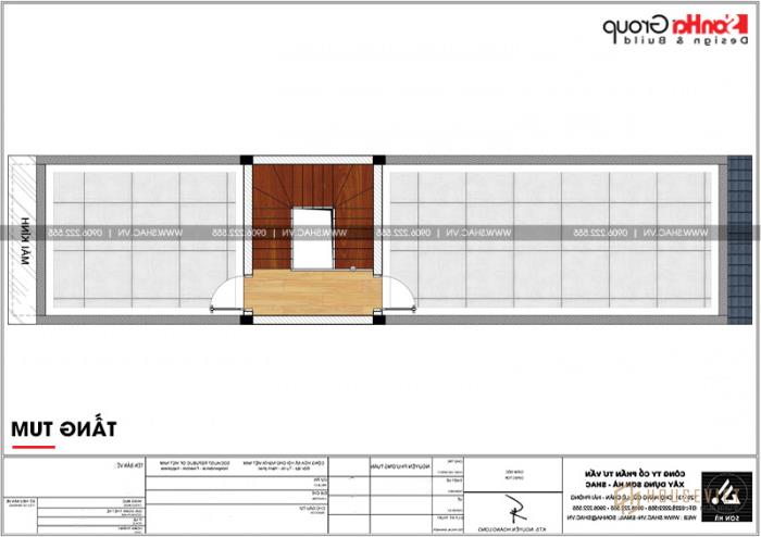 Bản vẽ mặt bằng công năng tầng 3 nhà ống 3 tầng tân cổ điển tại Hải Phòng 