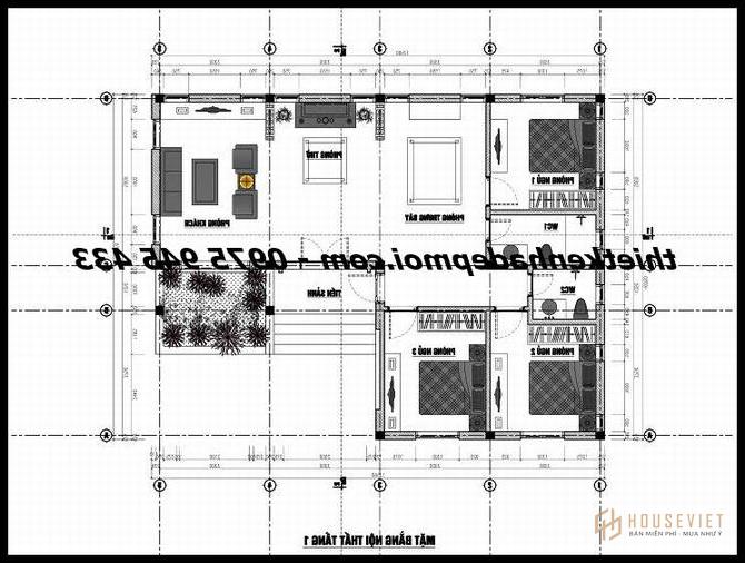 mat bang nha chu l nong thon 13,5x10 3 phong ngu