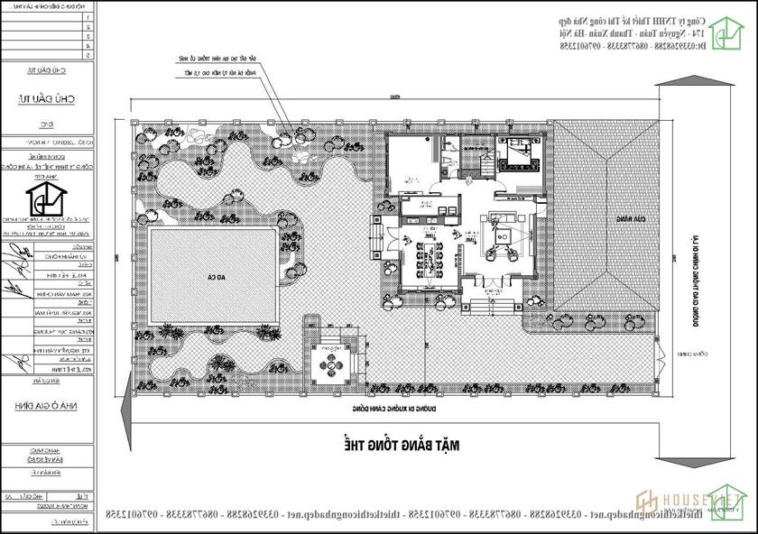 Mặt bằng tổng thể biệt thự vườn 250m2 hiện đại NDBT2T96