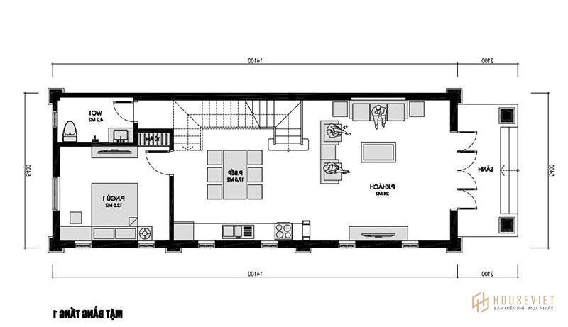 Ví dụ mẫu nhà ống 2 tầng 80m2